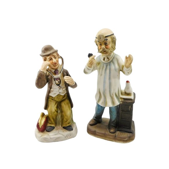 Pair of Vintage Doctor Figurines Bisque Porcelain - Picture 1 of 7